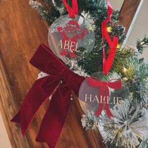 Christmas personalised Acrylic Bauble with Name