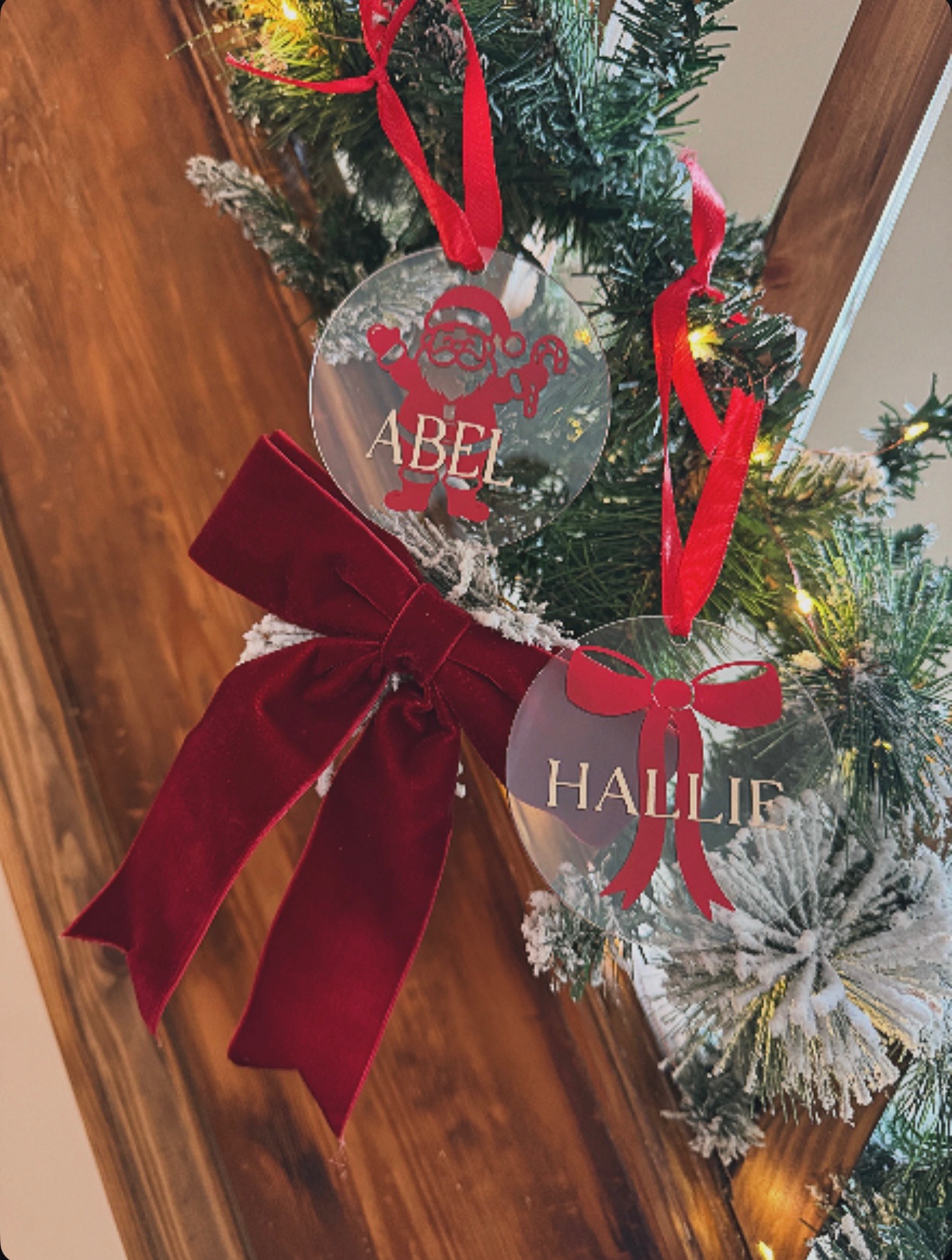 Christmas personalised Acrylic Bauble with Name