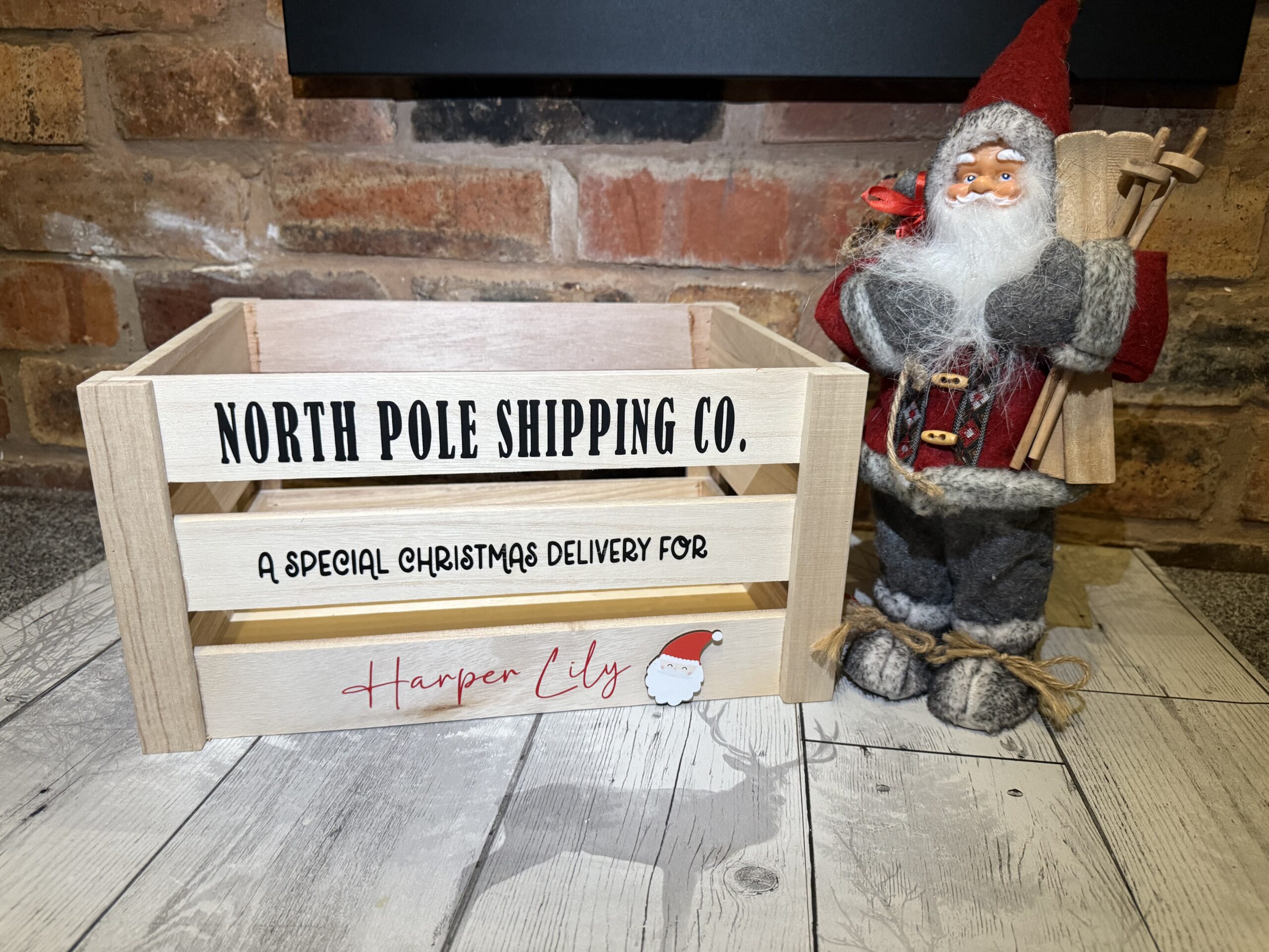 Personalised Wooden Christmas Crate